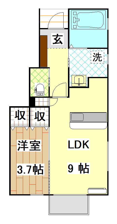 ＪＲ仙山線 北山形駅 徒歩20分 2階建 築7年の間取り写真