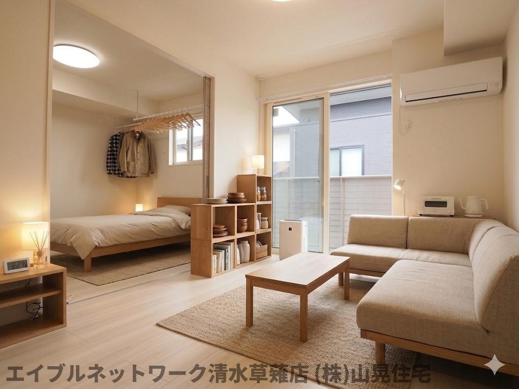 居室・リビング　家具備品はイメージで、実際の物件には含まれません