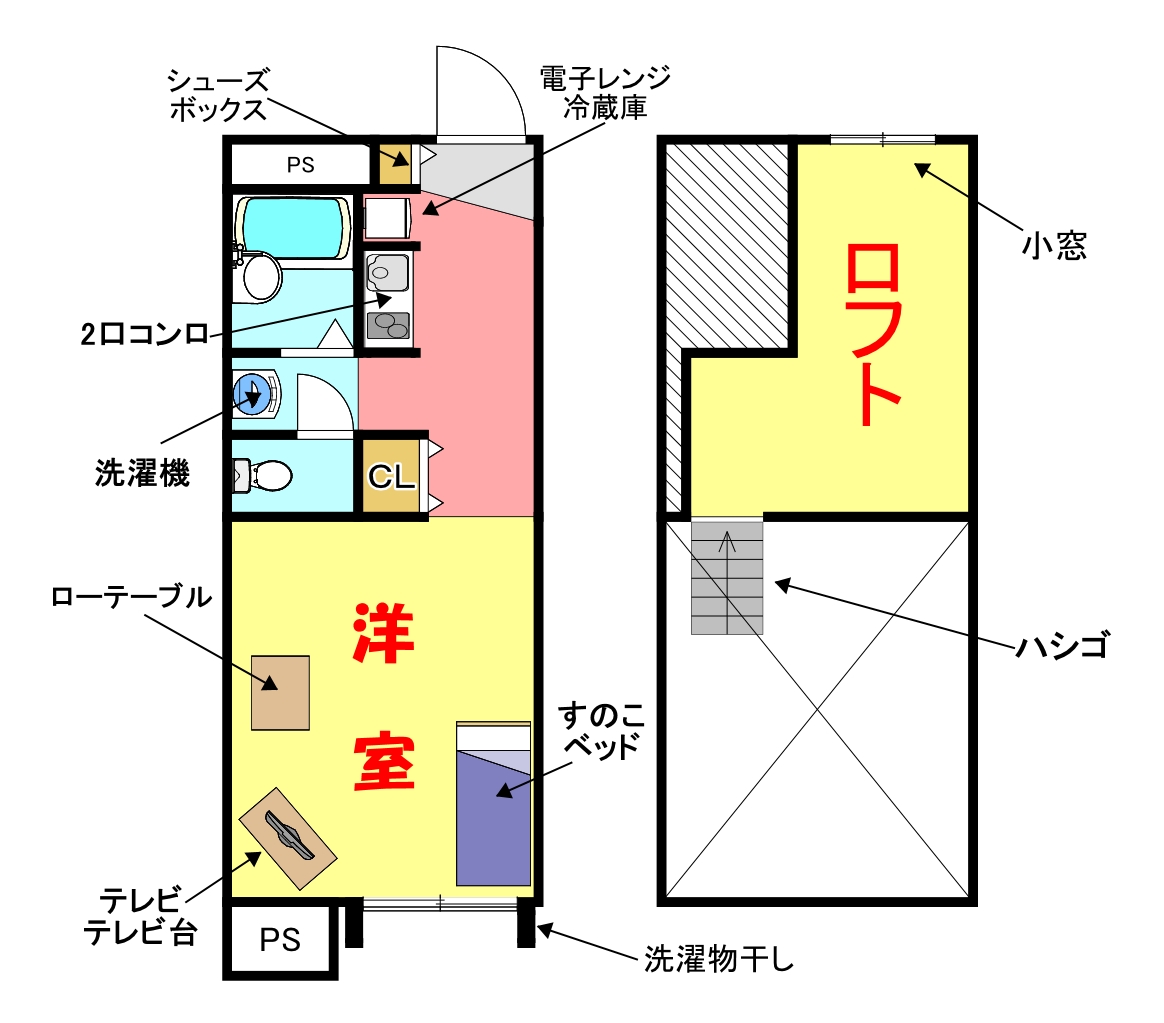 堺市北区北花田町のマンションの間取り