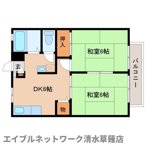 静岡市葵区瀬名のアパートの間取り