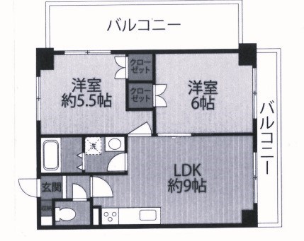 神戸市東灘区本山南町のマンションの間取り