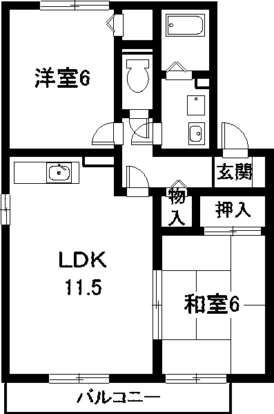 愛知郡東郷町清水のアパートの間取り