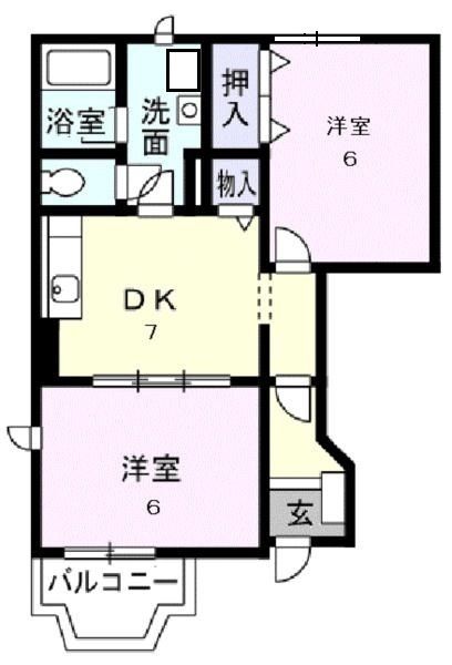 長浜市平方南町のアパートの間取り