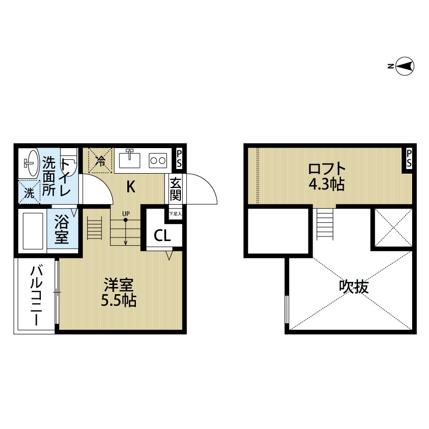 名古屋市中村区畑江通のアパートの間取り