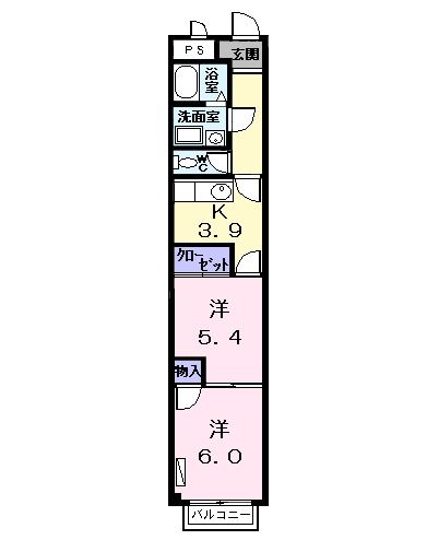 名古屋市中川区法華西町のアパートの間取り