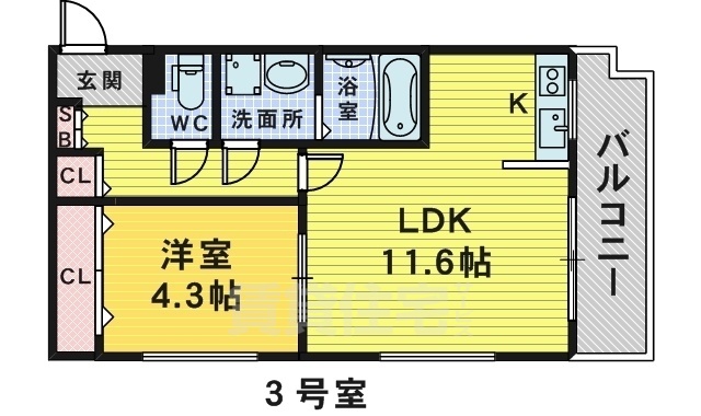 堺市堺区並松町のマンションの間取り