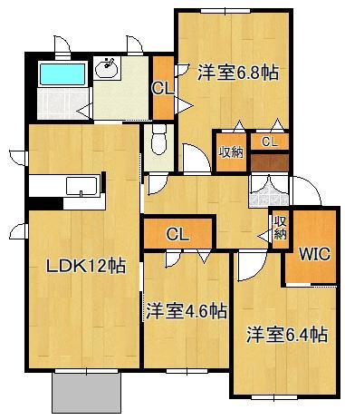 ヴィラウィステリア門司　Ｃ棟の間取り