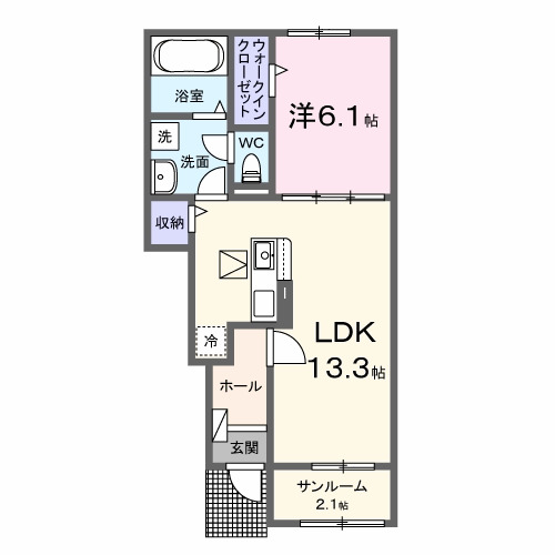 境港市外江町のアパートの間取り