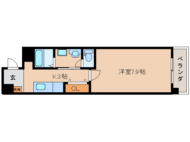 橿原市久米町のマンションの間取り