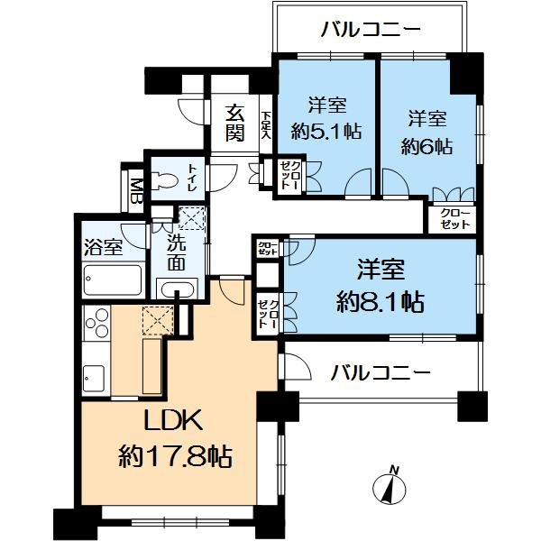 プラウド芦屋フロントの間取り