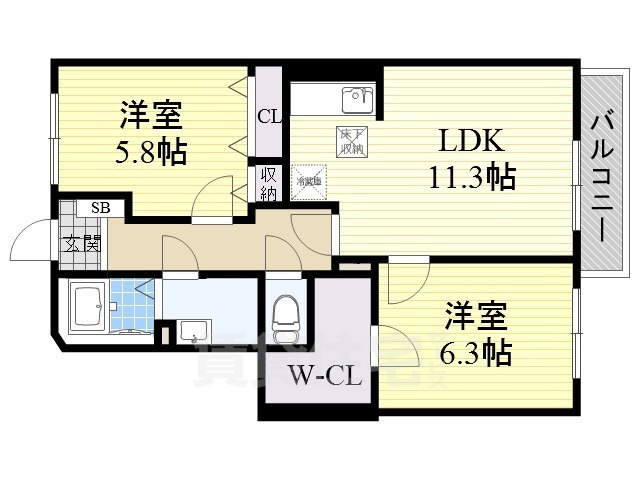 アドミラブール五条の宮壱番館の間取り