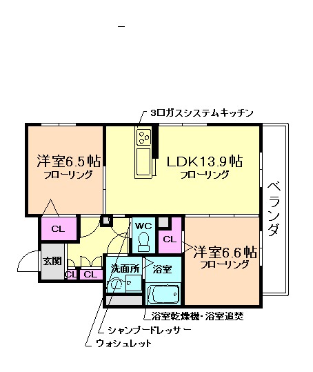 シャーメゾン　オルテンシア　ミノオの間取り