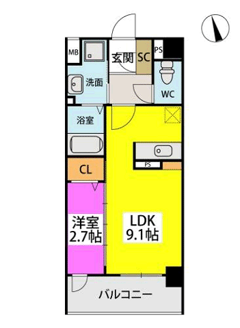 グラン　ソレイユ井尻駅前の間取り