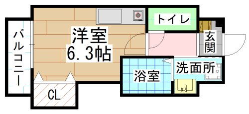 北九州市小倉北区清水のマンションの間取り