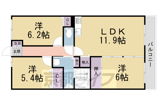 【レシデンシア巨椋の間取り】