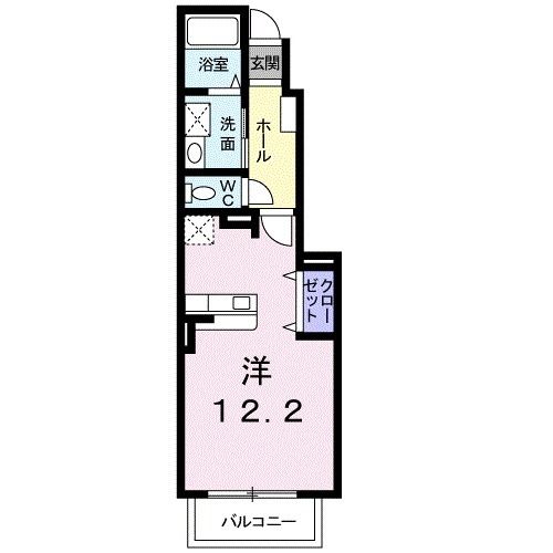 岩見沢市南町八条のアパートの間取り