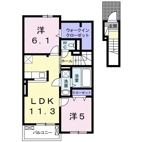 南さつま市加世田村原のアパートの間取り