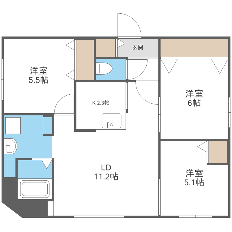 トロワブランの間取り