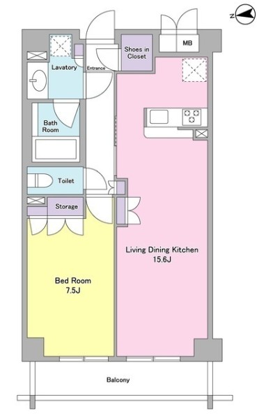 渋谷区恵比寿西のマンションの間取り