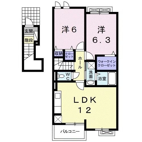 和歌山市吐前のアパートの間取り