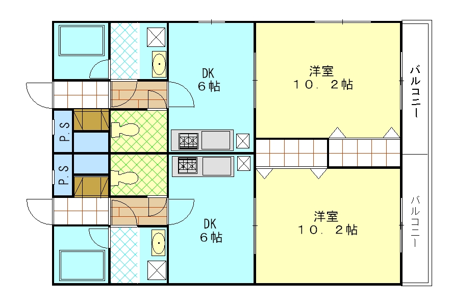 岡山市中区高島新屋敷のマンションの間取り