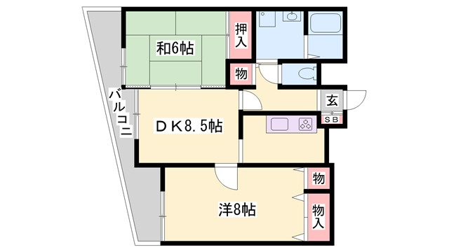 ライオンズマンション姫路の間取り