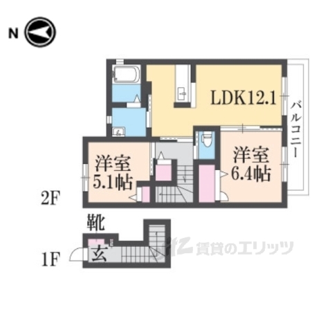 桜井市大字大福のアパートの間取り