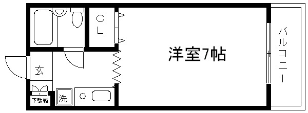 京都市中京区船屋町のマンションの間取り