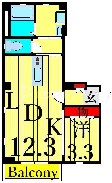 荒川区西尾久のマンションの間取り