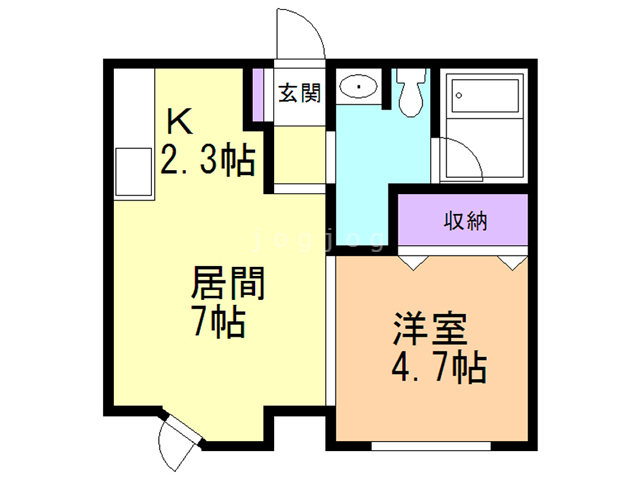 札幌市西区西町北のアパートの間取り