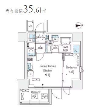 プライムガーデン恵比寿南の間取り