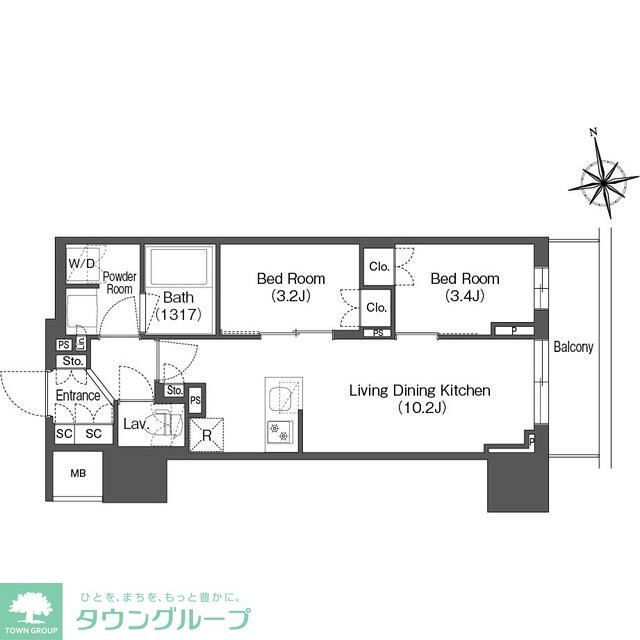 台東区東上野のマンションの間取り