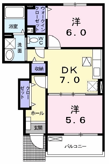 [家電付き] アンジュフランCの間取り