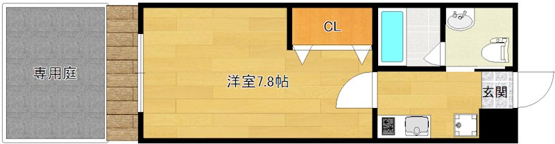 京都市北区衣笠北高橋町のマンションの間取り