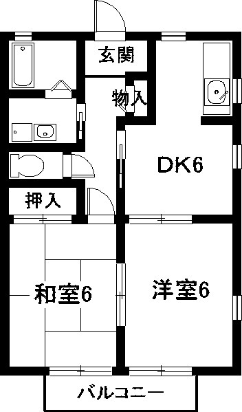 知多市新知のアパートの間取り