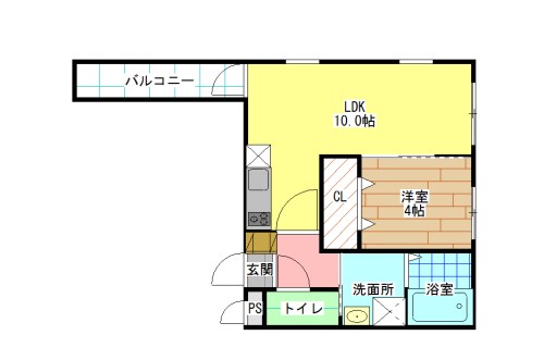 北九州市戸畑区幸町のアパートの間取り