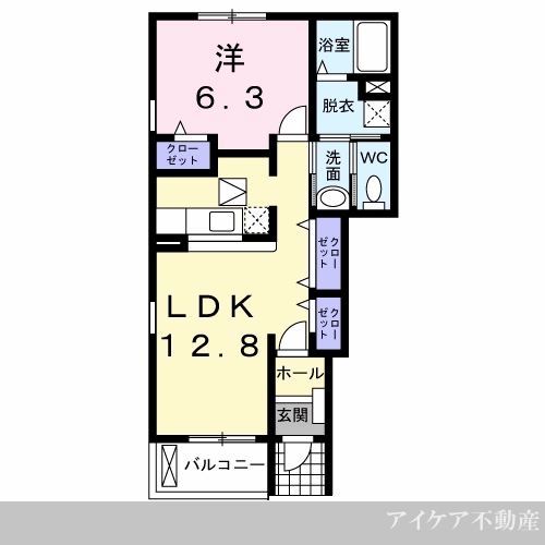 名西郡石井町石井のアパートの間取り