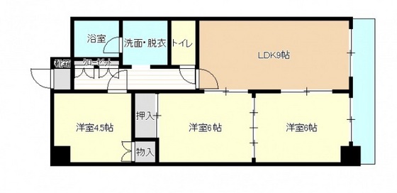 広島市中区富士見町のマンションの間取り