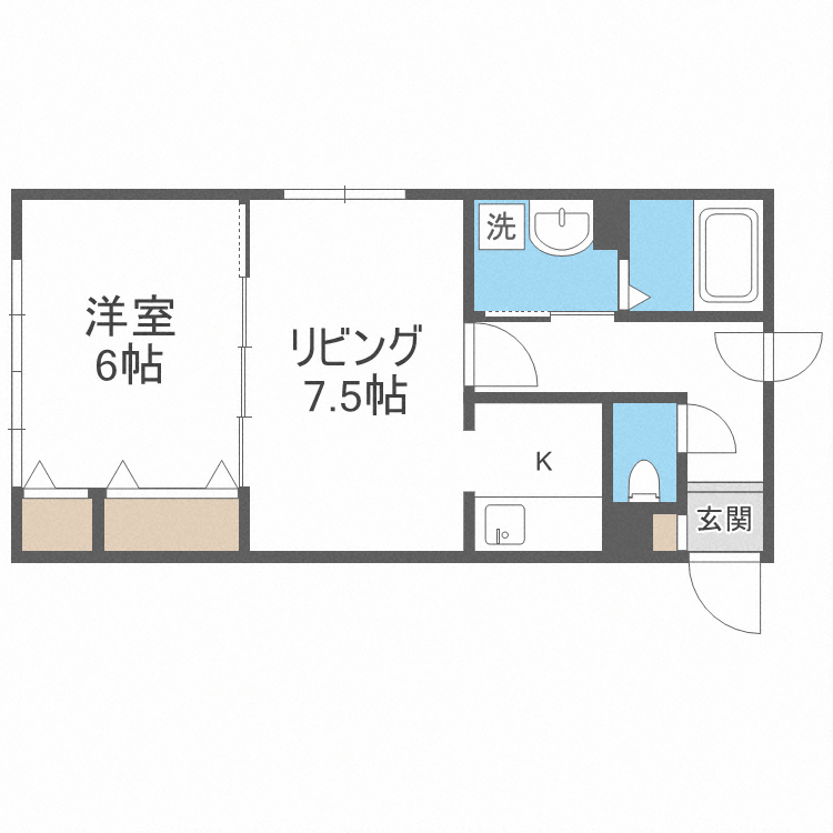 北海道札幌市中央区北十五条西１５（マンション）の賃貸物件の間取り