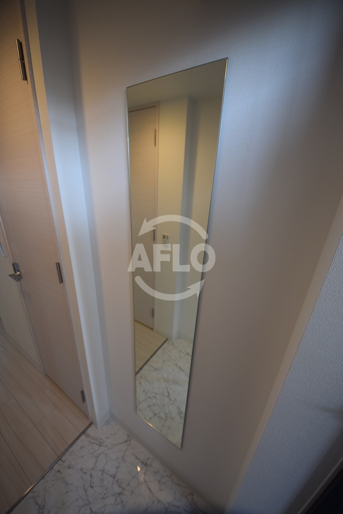 玄関　ワールドアイ難波南ミラージュ　玄関姿鏡