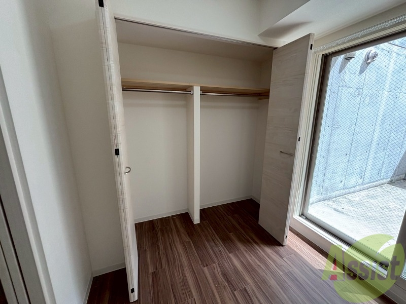 収納　寝室の収納です。部屋がすっきり片付きます。