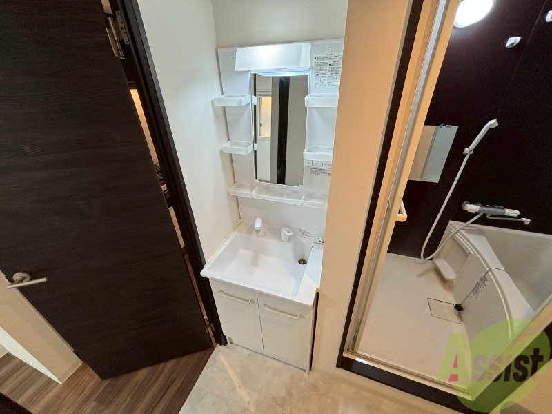 洗面設備　シャンプードレッサー。身支度はここでばっちりですね。