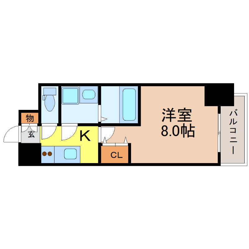 近鉄名古屋線 米野駅 徒歩2分 15階建 築3年の間取り写真