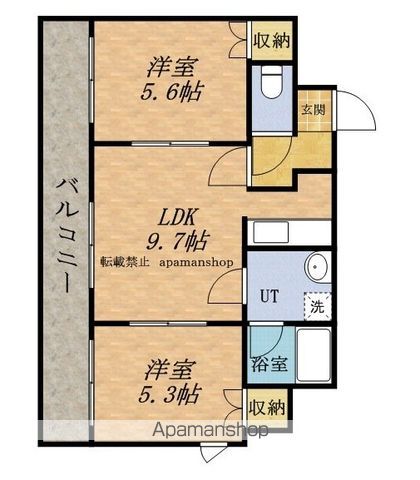 ＪＲ函館本線 小樽駅 徒歩13分 8階建 築19年の間取り写真