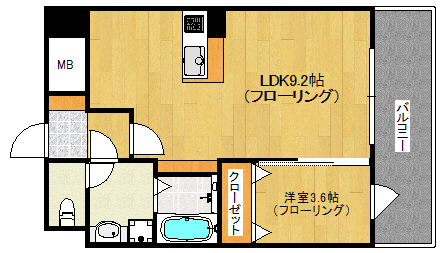 福岡市早良区室見のマンションの間取り