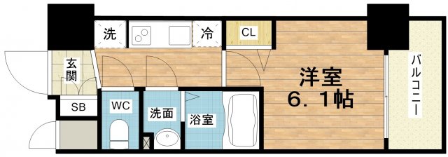 【プレサンス南堀江ザ・センスの間取り】