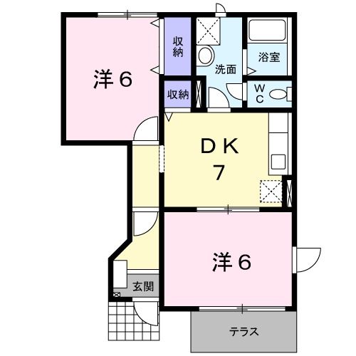 長野市豊野町蟹沢のアパートの間取り