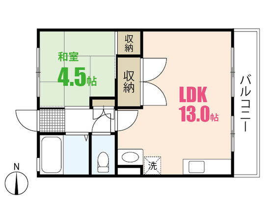 広島市安佐南区八木のマンションの間取り