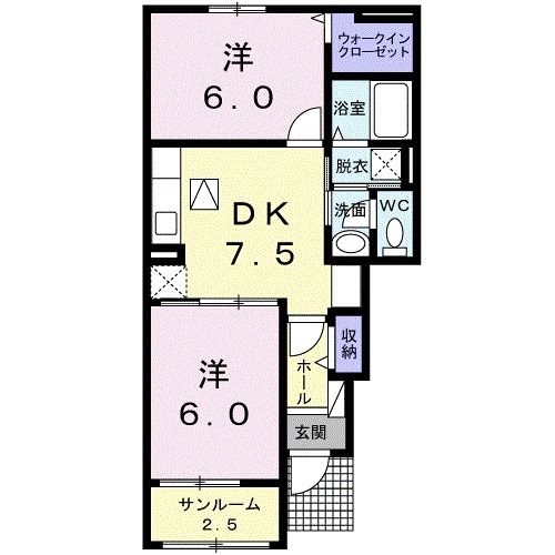 岩国市青木町のアパートの間取り