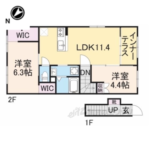 米原市宇賀野のアパートの間取り